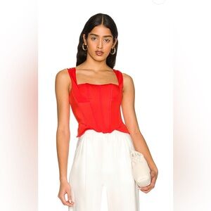 HAH Knock Out Corset Top in Blood Orange XS